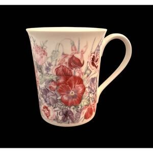 Vintage Royal Kendal Fine Bone China Multi-Color Floral Tea Mug Cup Made England